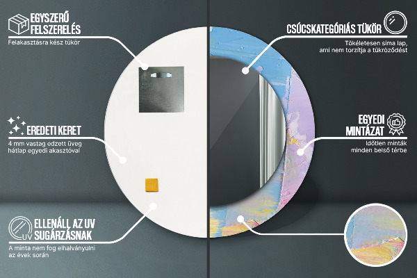 Ronde spiegel met decoratie De textuur van olieverf