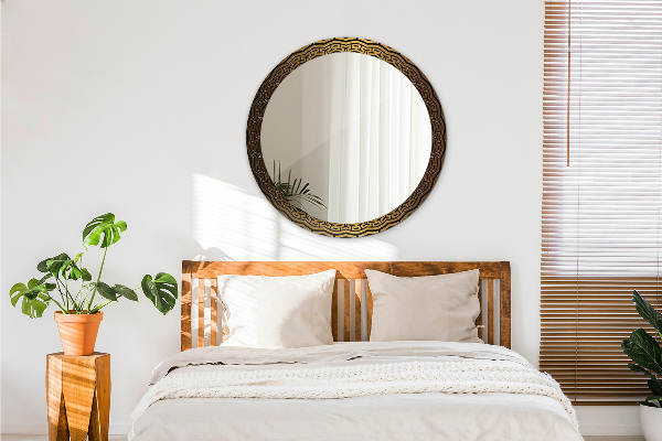 Bedrukte ronde spiegel Grieks ornament