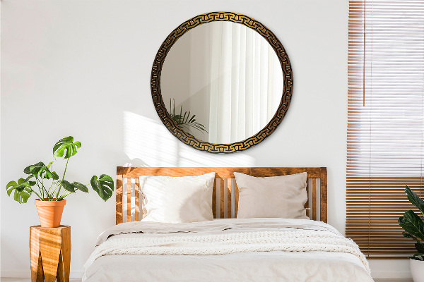 Bedrukte ronde spiegel Grieks ornament