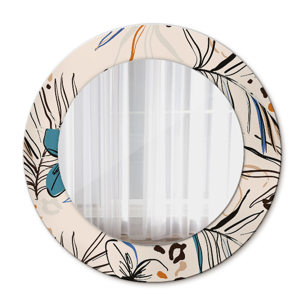 Bedrukte ronde spiegel Jungle patroon bloemen