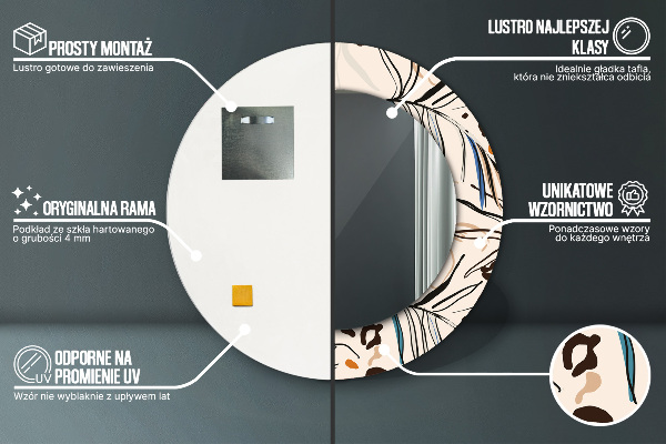 Bedrukte ronde spiegel Jungle patroon bloemen