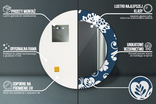 Ronde spiegel met decoratie Paisley-compositie