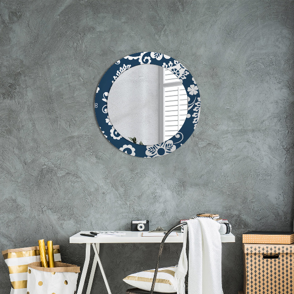 Ronde spiegel met decoratie Paisley-compositie