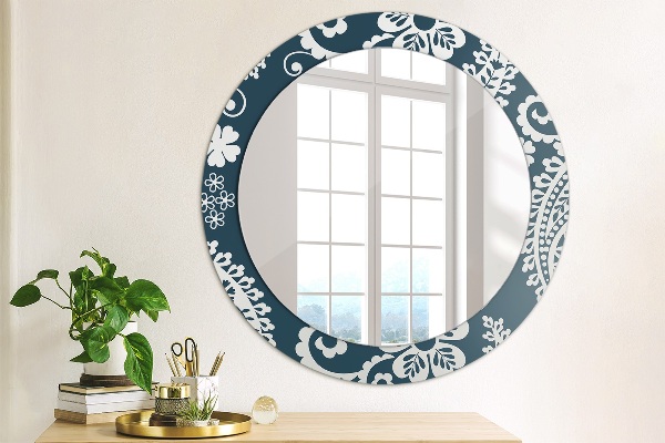 Ronde spiegel met decoratie Paisley-compositie