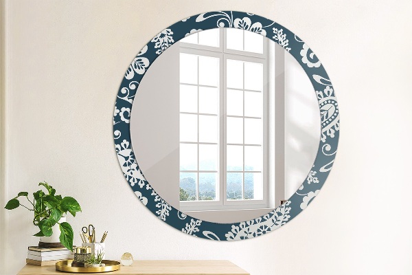 Ronde spiegel met decoratie Paisley-compositie