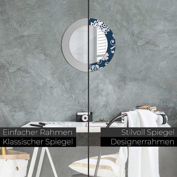 Ronde spiegel met decoratie Paisley-compositie