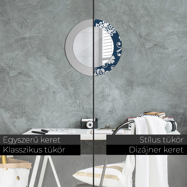 Ronde spiegel met decoratie Paisley-compositie