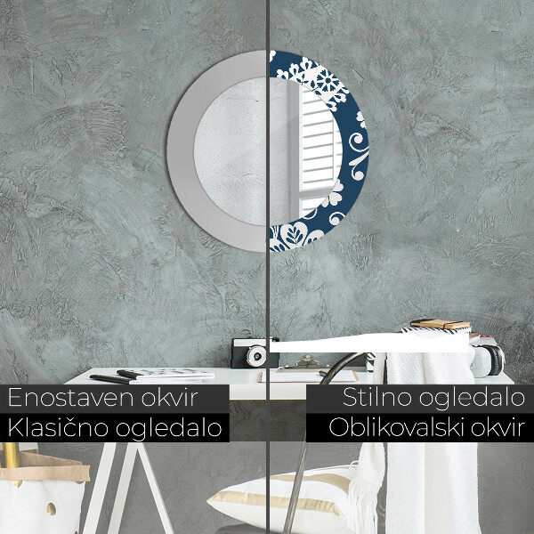 Ronde spiegel met decoratie Paisley-compositie