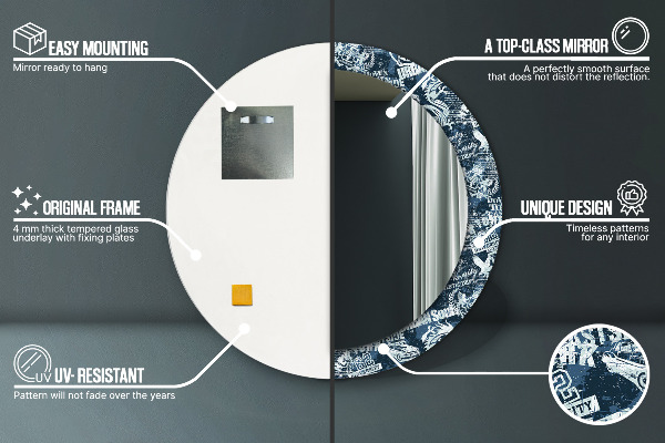 Ronde spiegel met decoratie Collage