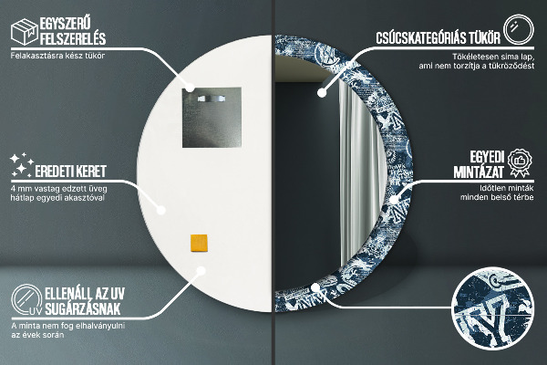 Ronde spiegel met decoratie Collage