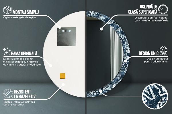 Ronde spiegel met decoratie Collage