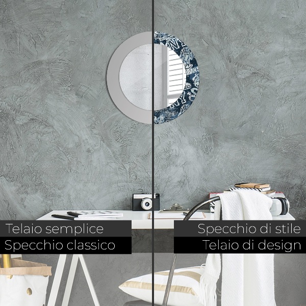 Ronde spiegel met decoratie Collage