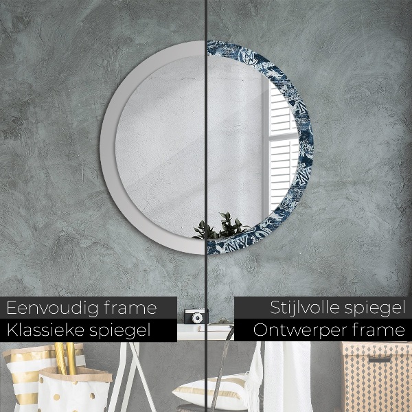 Ronde spiegel met decoratie Collage