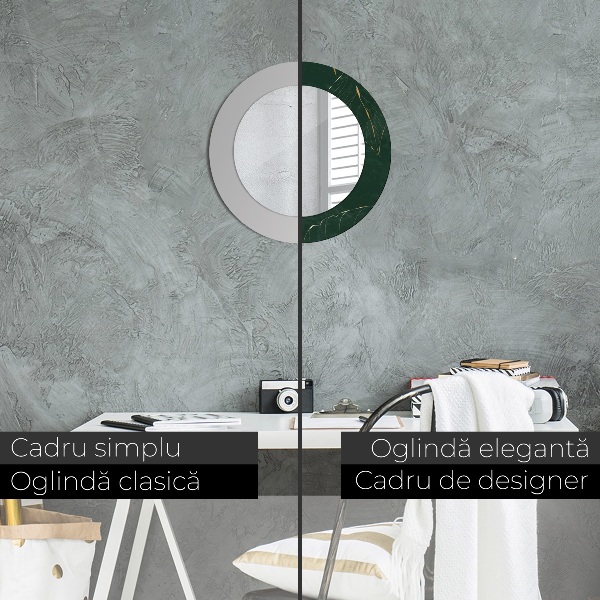 Ronde spiegel met decoratie Fijne gouden bladeren