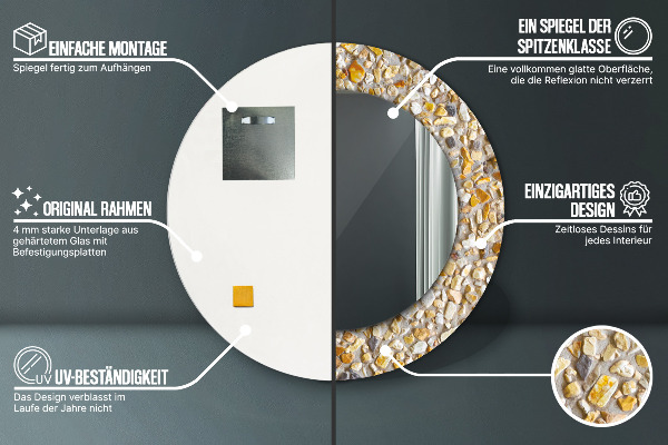 Ronde wandspiegel met print Terrazzo-patroon