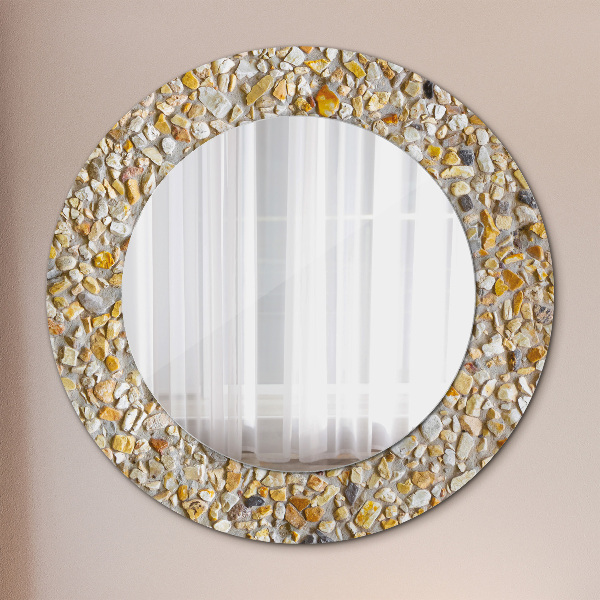 Ronde wandspiegel met print Terrazzo-patroon