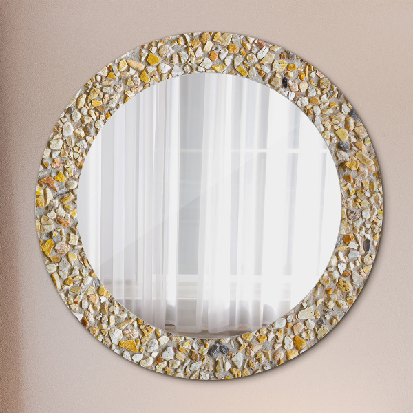 Ronde wandspiegel met print Terrazzo-patroon