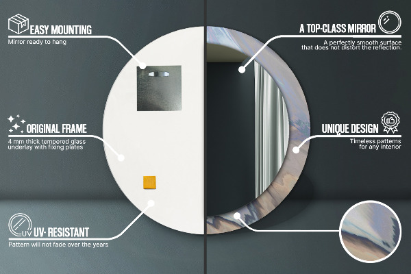 Bedrukte ronde spiegel Holografische textuur