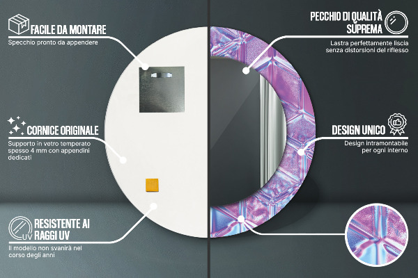 Bedrukte ronde spiegel Abstract surrealistisch