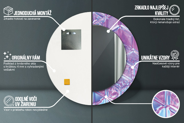 Bedrukte ronde spiegel Abstract surrealistisch