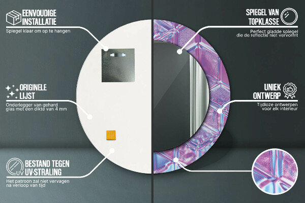 Bedrukte ronde spiegel Abstract surrealistisch