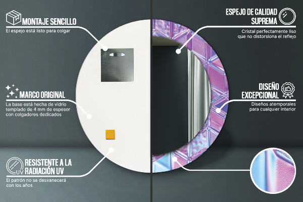 Bedrukte ronde spiegel Abstract surrealistisch