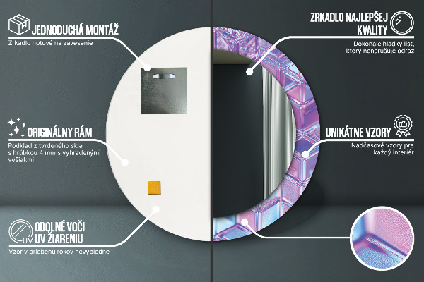 Bedrukte ronde spiegel Abstract surrealistisch