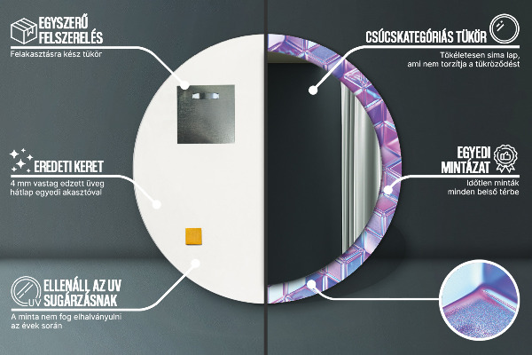 Bedrukte ronde spiegel Abstract surrealistisch