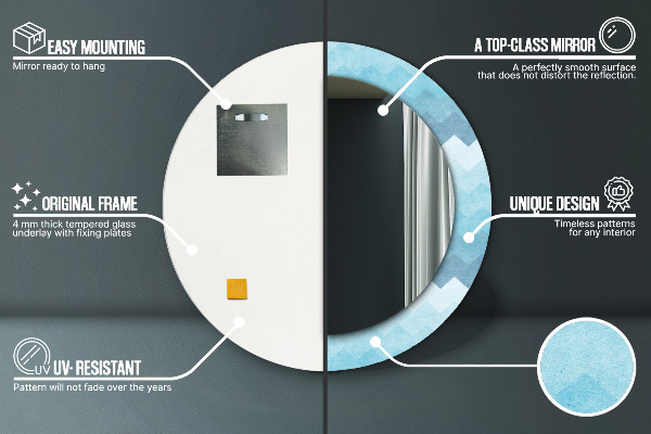 Bedrukte ronde spiegel Chevron-patroon
