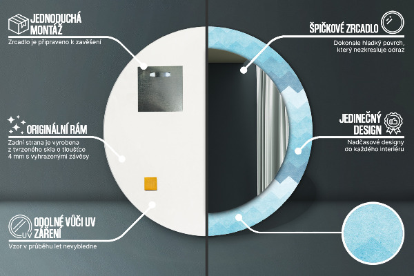 Bedrukte ronde spiegel Chevron-patroon