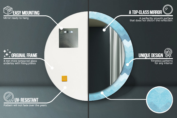 Bedrukte ronde spiegel Chevron-patroon