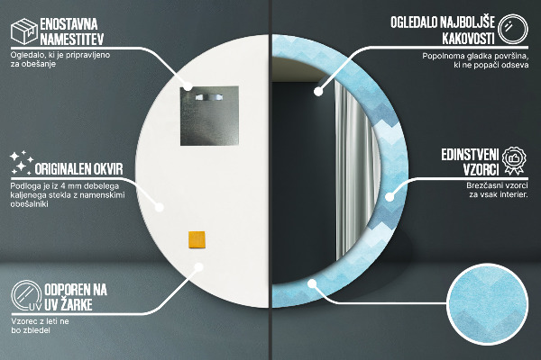 Bedrukte ronde spiegel Chevron-patroon