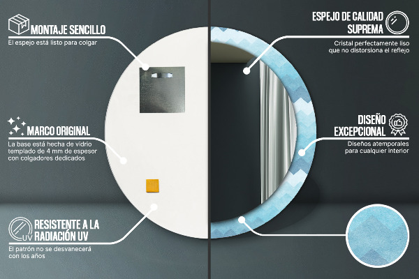 Bedrukte ronde spiegel Chevron-patroon