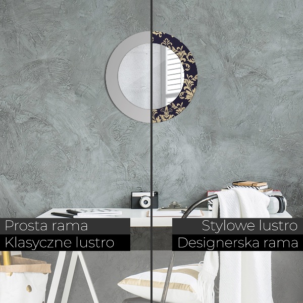 Ronde spiegel met decoratie Bloemenpatroon