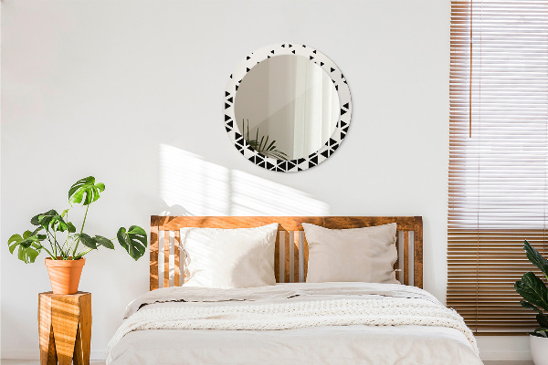 Ronde wandspiegel met print Abstract geometrisch