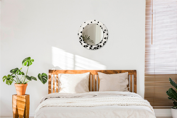 Ronde wandspiegel met print Abstract geometrisch