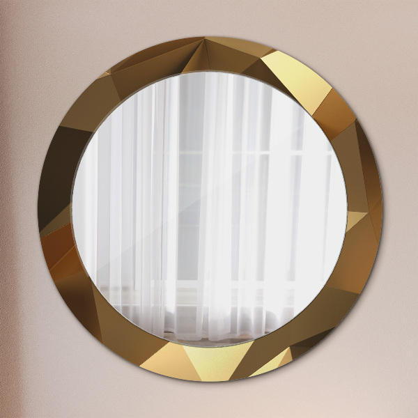 Ronde spiegel met decoratie Gouden abstractie