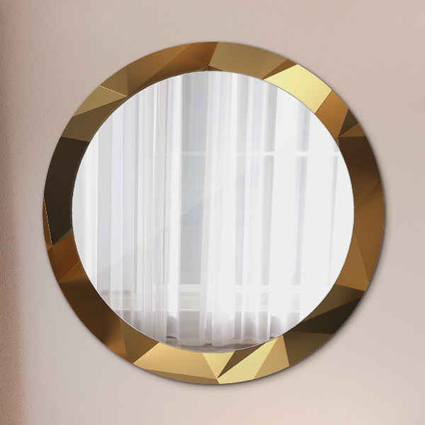 Ronde spiegel met decoratie Gouden abstractie