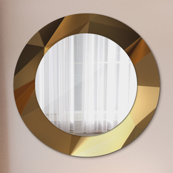 Ronde spiegel met decoratie Gouden abstractie