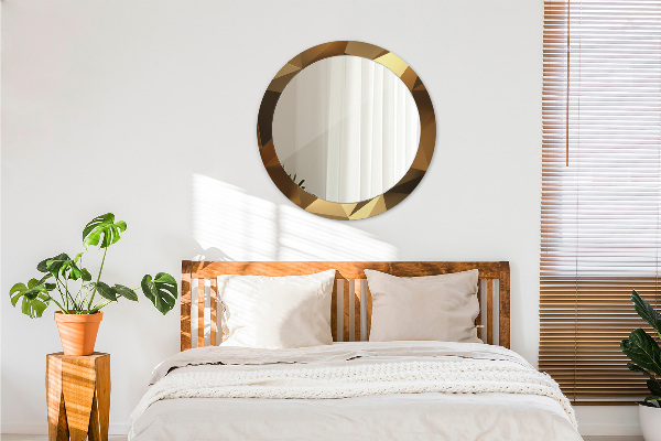 Ronde spiegel met decoratie Gouden abstractie