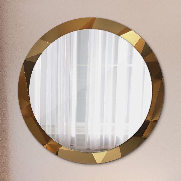 Ronde spiegel met decoratie Gouden abstractie