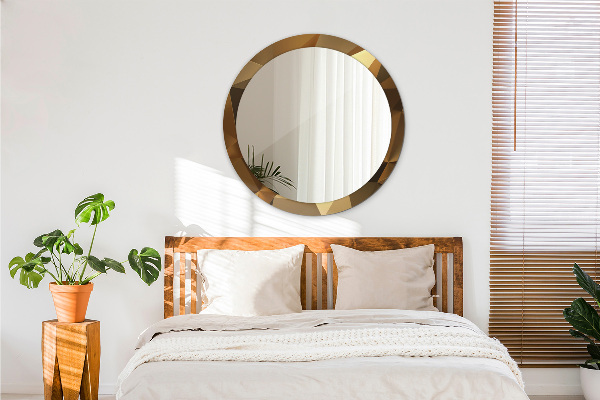 Ronde spiegel met decoratie Gouden abstractie