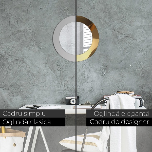 Ronde spiegel met decoratie Gouden abstractie