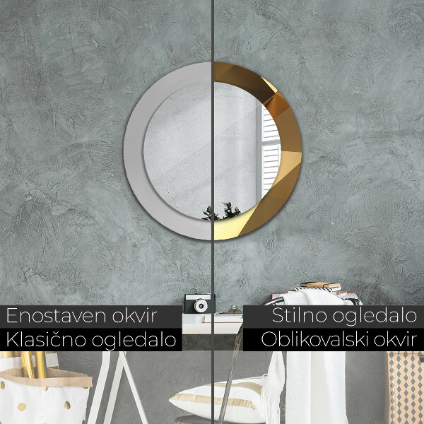 Ronde spiegel met decoratie Gouden abstractie