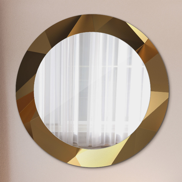 Ronde spiegel met decoratie Gouden abstractie