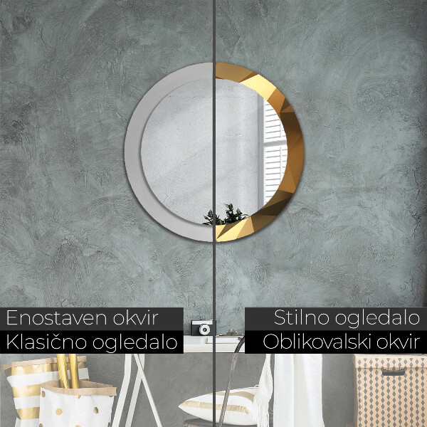 Ronde spiegel met decoratie Gouden abstractie