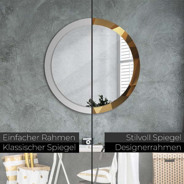 Ronde spiegel met decoratie Gouden abstractie