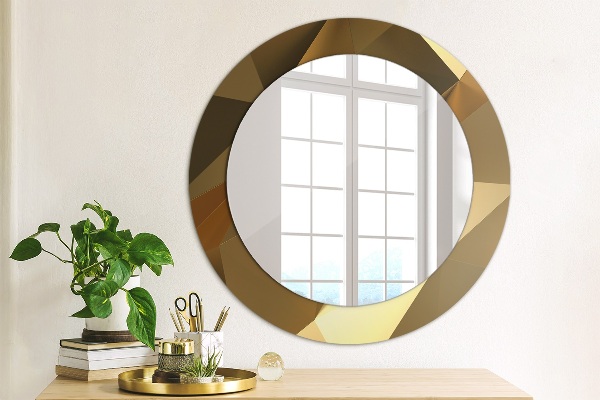 Ronde spiegel met decoratie Gouden abstractie