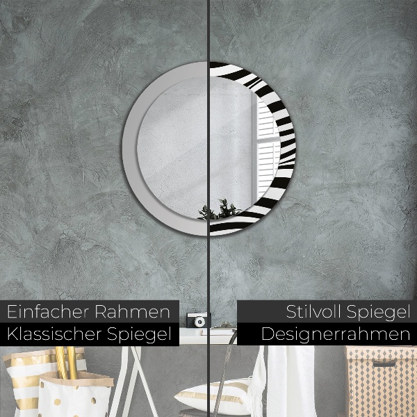 Ronde spiegel met decoratie Abstracte golf