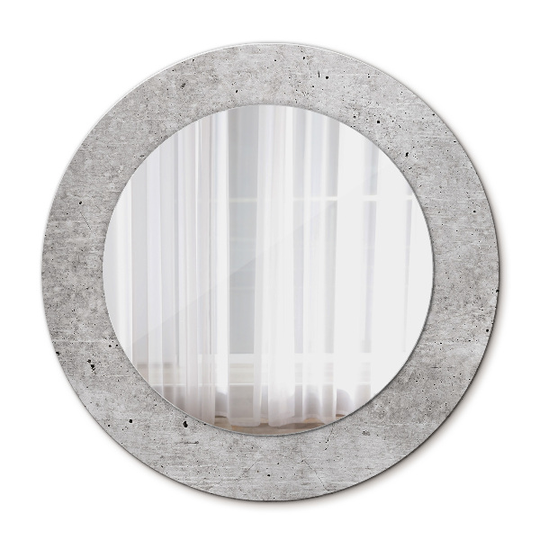 Bedrukte ronde spiegel Grijs beton